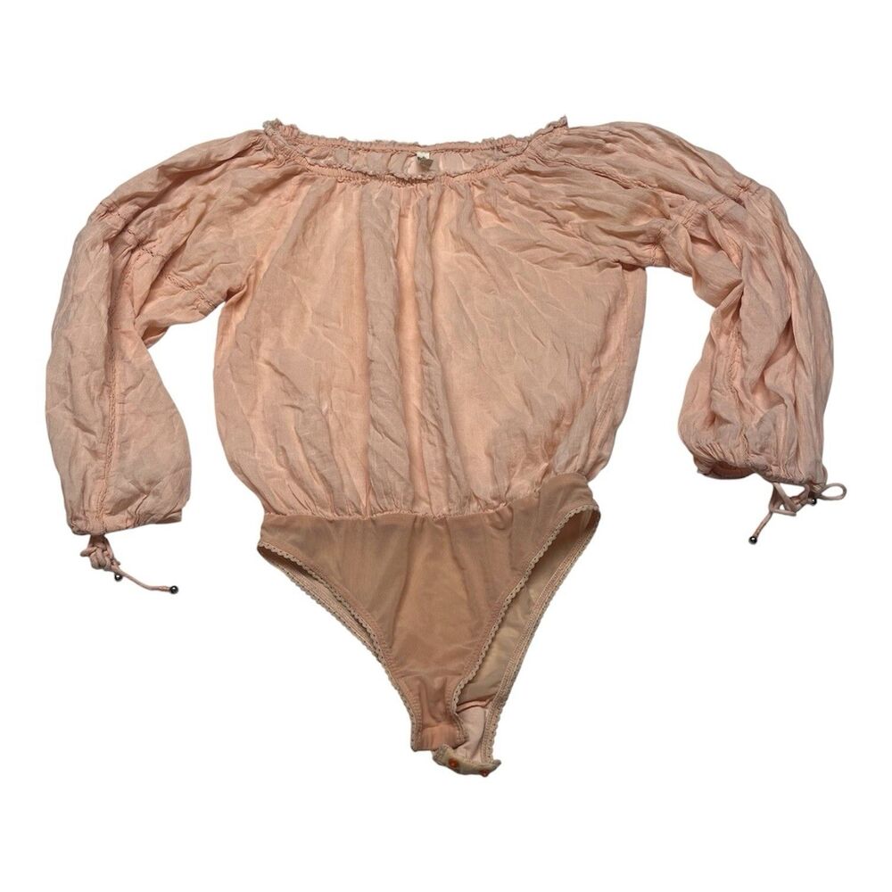 Free People Balloon Sleeve Bodysuit Boho